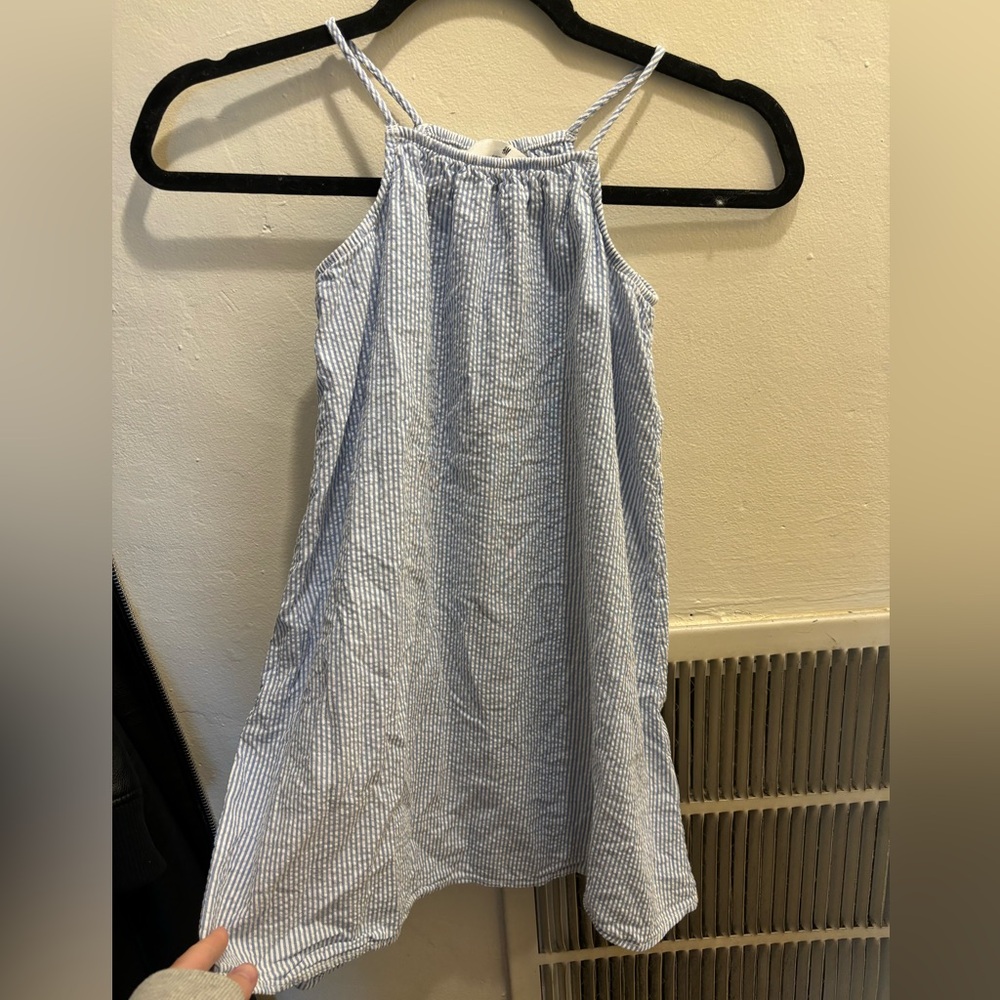 Blue and White Striped Halter Top